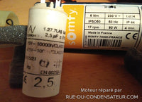 remplacement d'un condensateur sur moteur Somfy Ipso 6 de volet