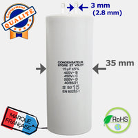 condensateur de 15 pour moteur de store volet et porte de garage