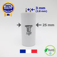condensateur de 9.5 uF pour moteur de store et volet, permanent ou démarrage