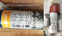 réparation d'un condensateur sur moteur Somfy Altus 50 RTS de volet store
