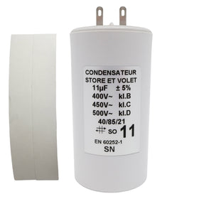 Condensateur 4,5 UF Pour Volet Roulant SOMFY SIMU- Remplacement Condensateur De Moteur Haute Qualité - Condensateur Cylindrique à Deux Cosses 2.8 Mm Type Faston Pour Moteurs De Stores
