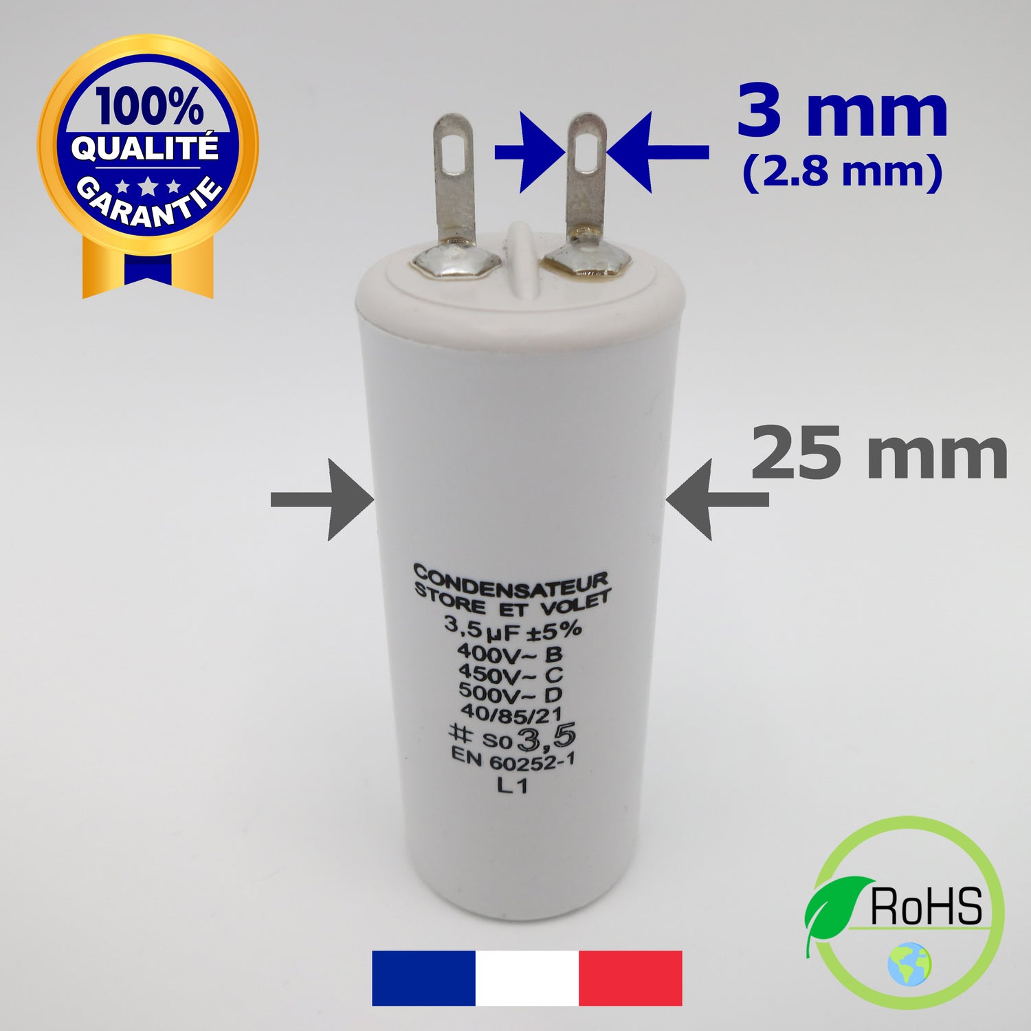 Condensatori 3.5µF Per Motori Tapparelle Somfy/Simu: Riparazione Economica, Made In Italy (2 Pezzi)