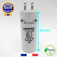 condensateur de 3.15 µF uF de store ou volet roulant électrique